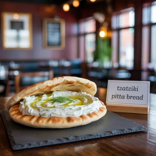 希腊酸奶配皮塔饼